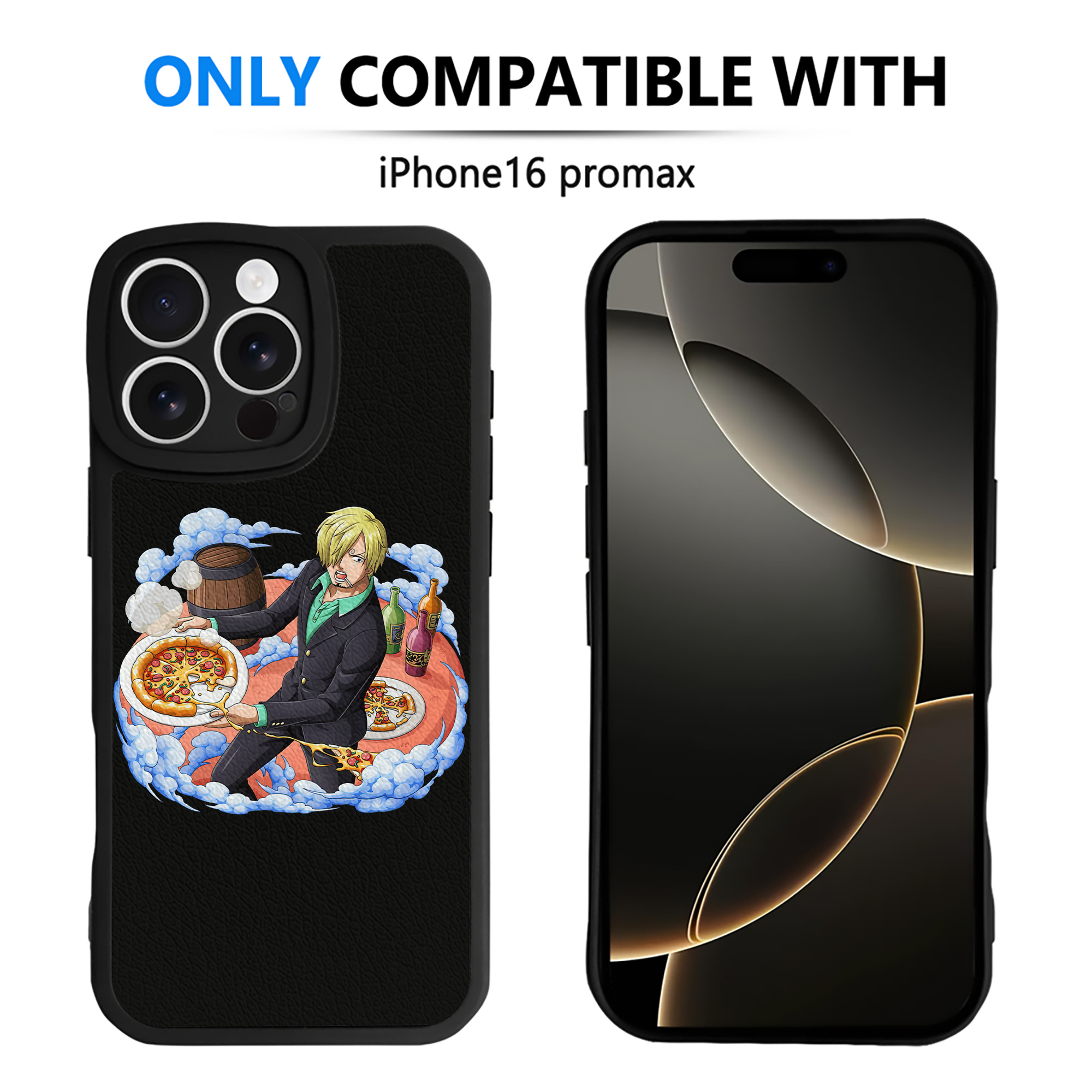 （画像用） ワンピース サンジ ONE PIECE Sanji 【iPhone 16シリーズ対応】シリコンスマホケース（レザー調） 材質：シリコン